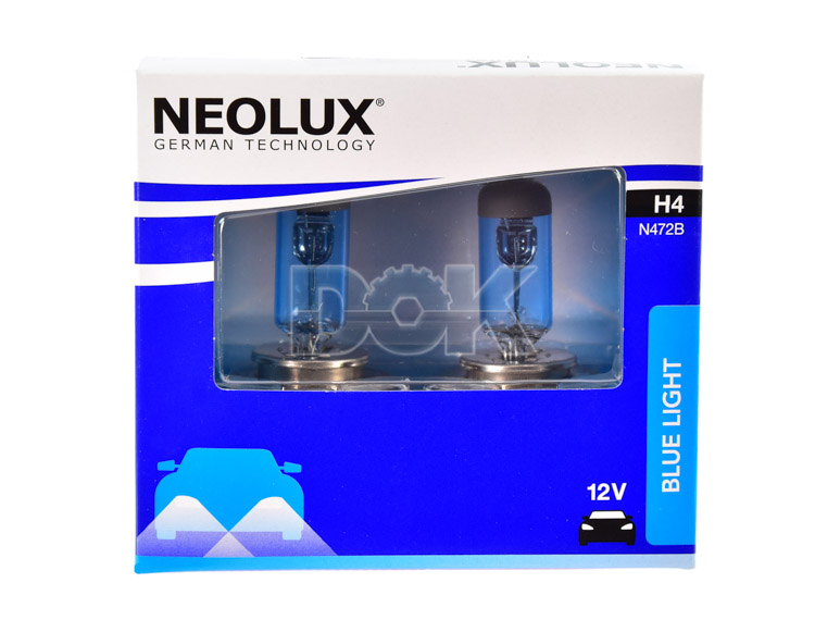 

Автолампа Neolux n472bscb Blue Light H4 P43t 55 W 60 W прозрачно-голубая