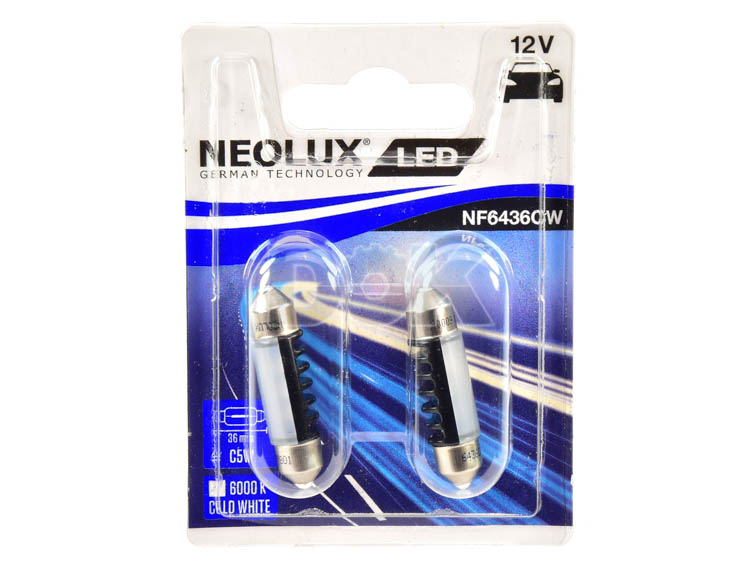 

Автолампы Neolux nf6436cw02b C5W SV8,5-8 0,5 W белая