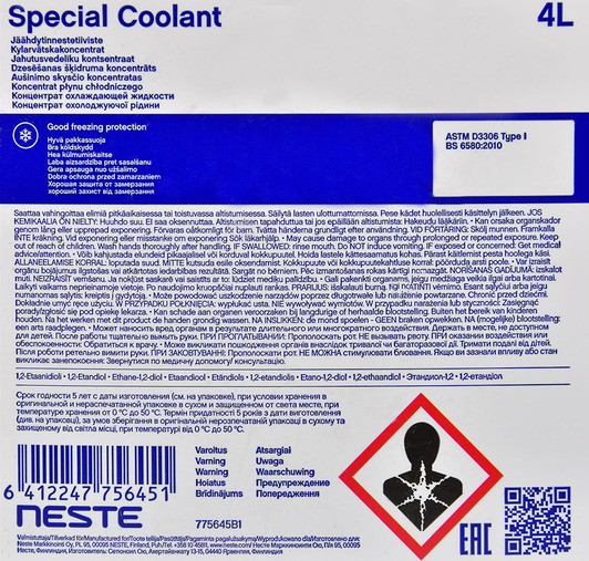 Neste Special Coolant зелений концентрат антифризу (4 л) 4 л