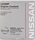 Nissan Coolant L248SP зеленый концентрат антифриза