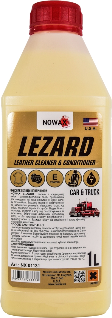 

Очиститель салона Nowax Lezard Leather Cleaner & Conditioner 1000 мл NX01131