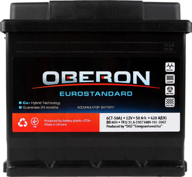 Аккумулятор Oberon 6 CT-50-R Eurostandard AKBLU1002