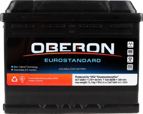 Аккумулятор Oberon 6 CT-60-R Eurostandard AKBLU1004