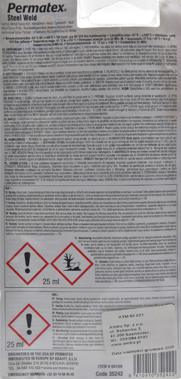 Клей Permatex Steel Weld