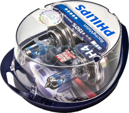 Автолампа Philips RacingVision H4 P43t-38 55 W 60 W светло-голубая 12342RVS2