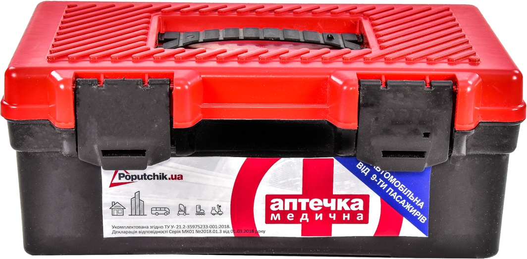 

Аптечка автомобильная Poputchik АМА-2 в жестком чехле 02-011-P