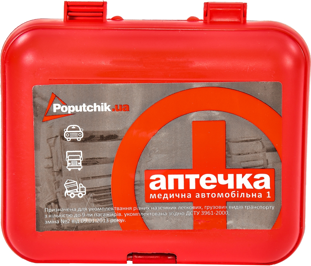 

Аптечка автомобильная Poputchik АМА-1 в жестком чехле 02-027-P