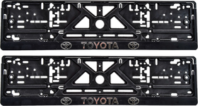Комплект рамок номерного знака Poputchik 24-017 колір чорний на Toyota