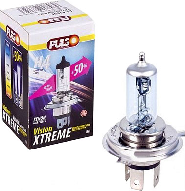 

Автолампа Pulso LP-41655 X-tremeVision H4 P43t 55 W 60 W светло-голубая