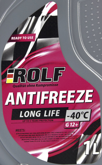 Готовый антифриз ROLF Long Life G12+ красный -40 °C