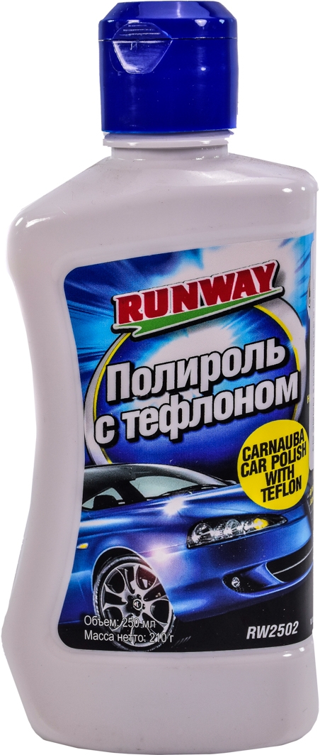 Полироль для кузова. Полироль с тефлоном 250мл. Runway Carnauba car Polish with Teflon. Полироль кузова 