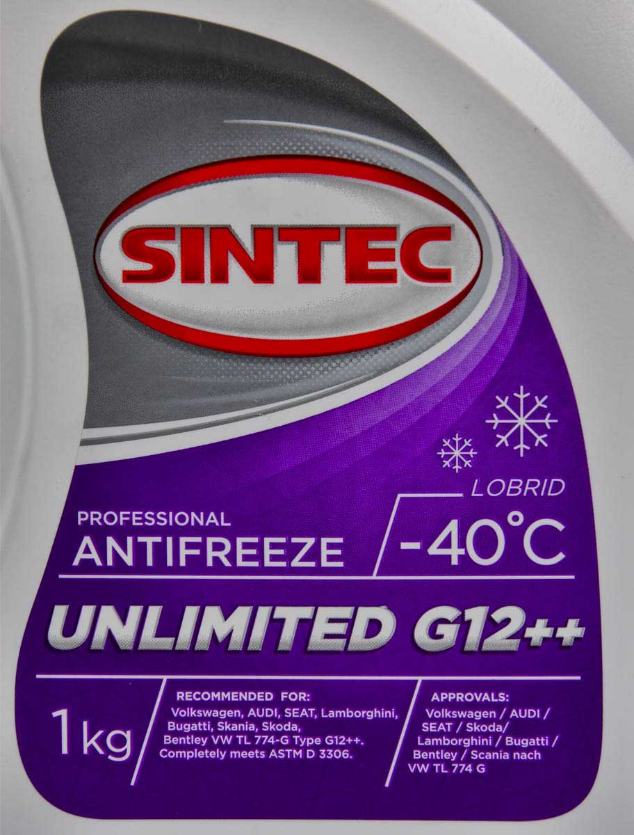 Готовый антифриз Sintec Unlimited G12++ фиолетовый -40 °C 1 л