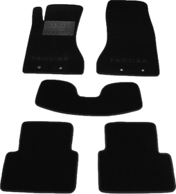 Комплект килимків Sotra Classic ST01145-GD-BLACK чорний з логотипом Jaguar