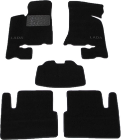 Комплект килимків Sotra Classic ST06702-GD-BLACK чорний з логотипом Lada