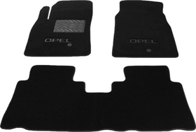 Комплект килимків Sotra Classic ST07337-GD-BLACK чорний з логотипом Opel