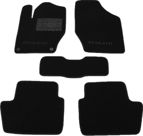 Комплект килимків Sotra Classic ST07453-GD-BLACK чорний з логотипом Peugeot