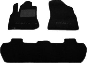 Комплект килимків Sotra Classic ST07124-GD-BLACK чорний з логотипом Peugeot