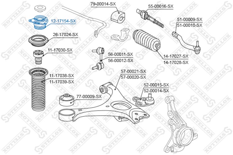 

Stellox 1217154SX Опора амортизатора
