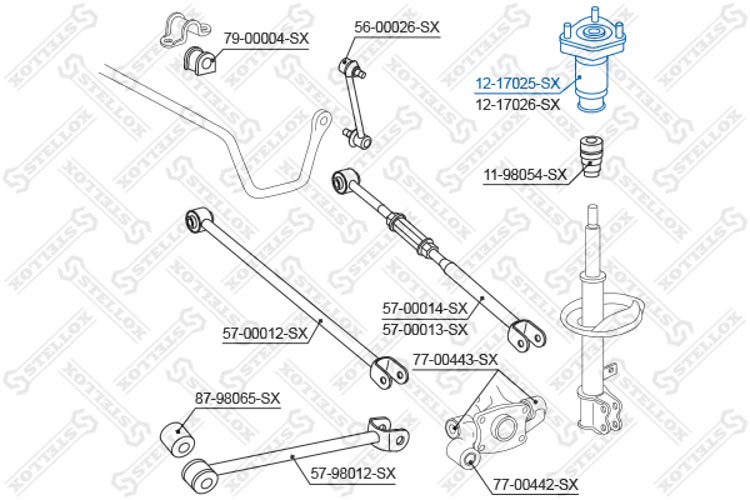 

Stellox 1217025SX Опора амортизатора