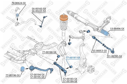 77-00191-SX Stellox сайлентблок рычага | Купить Stellox 7700191SX