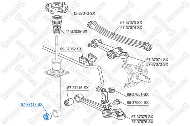 

Stellox 8737117SX Сайлентблок рычага