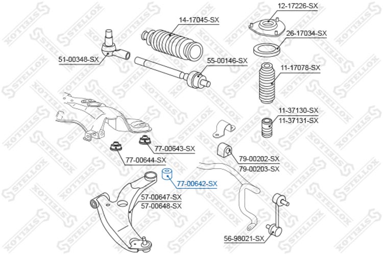 

Stellox 7700642SX Сайлентблок рычага