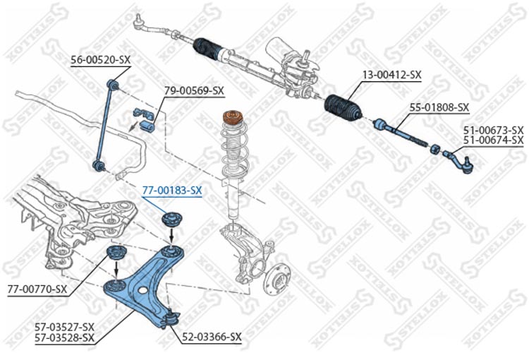 

Stellox 7700183SX Сайлентблок рычага