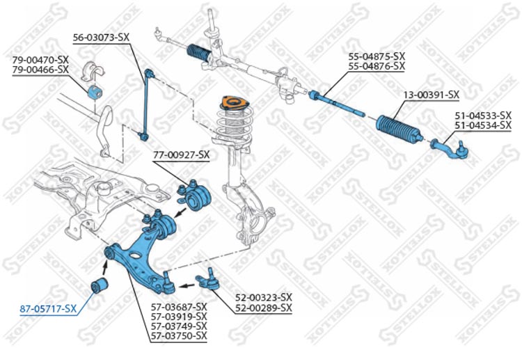 

Stellox 8705717SX Сайлентблок рычага