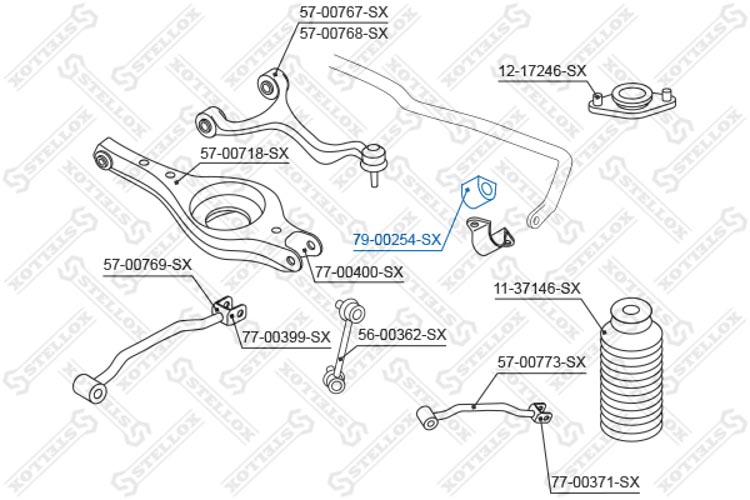 

Stellox 7900254SX Втулка стабилизатора