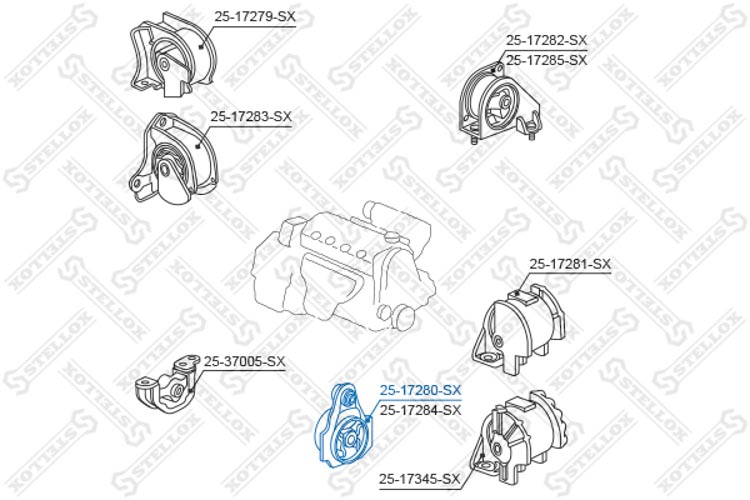 

Stellox 2517280SX Опора двигателя