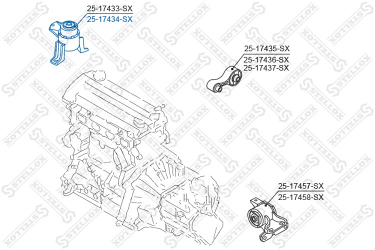 

Stellox 2517434SX Опора двигателя