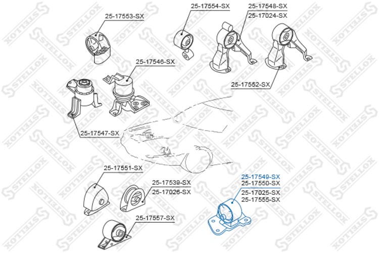 

Stellox 2517549SX Опора двигателя