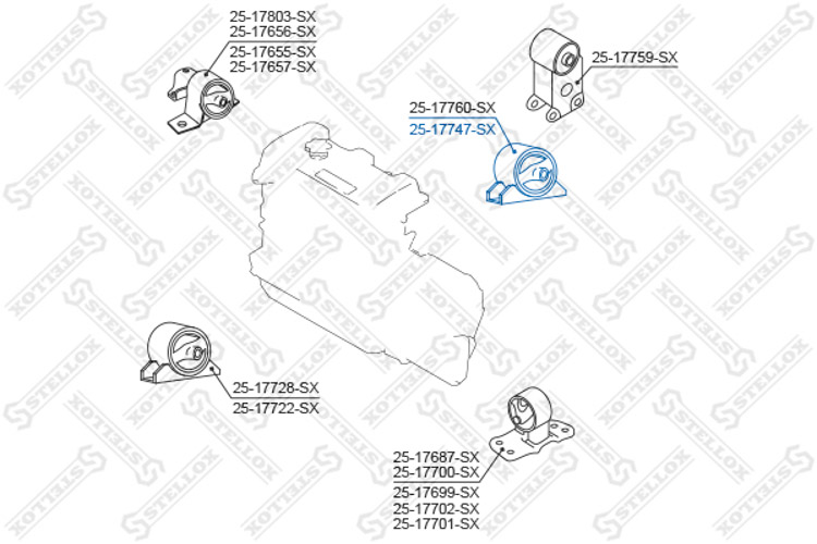 

Stellox 2517747SX Опора двигателя