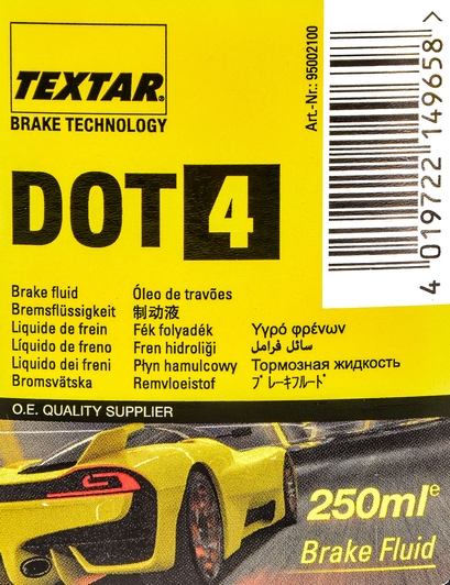 Гальмівна рідина Textar DOT 4 пластик 0.25 л