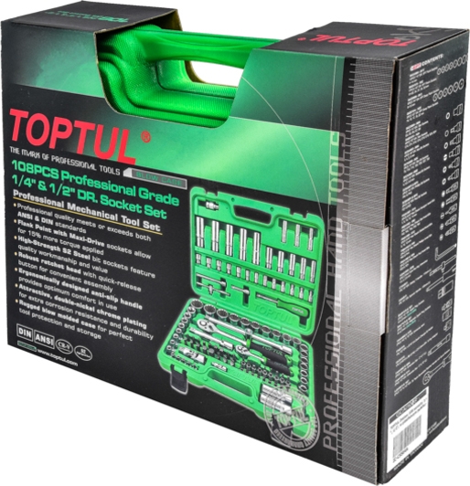 Набір торцевих головок та компонентів Toptul GCAI108R 1/2