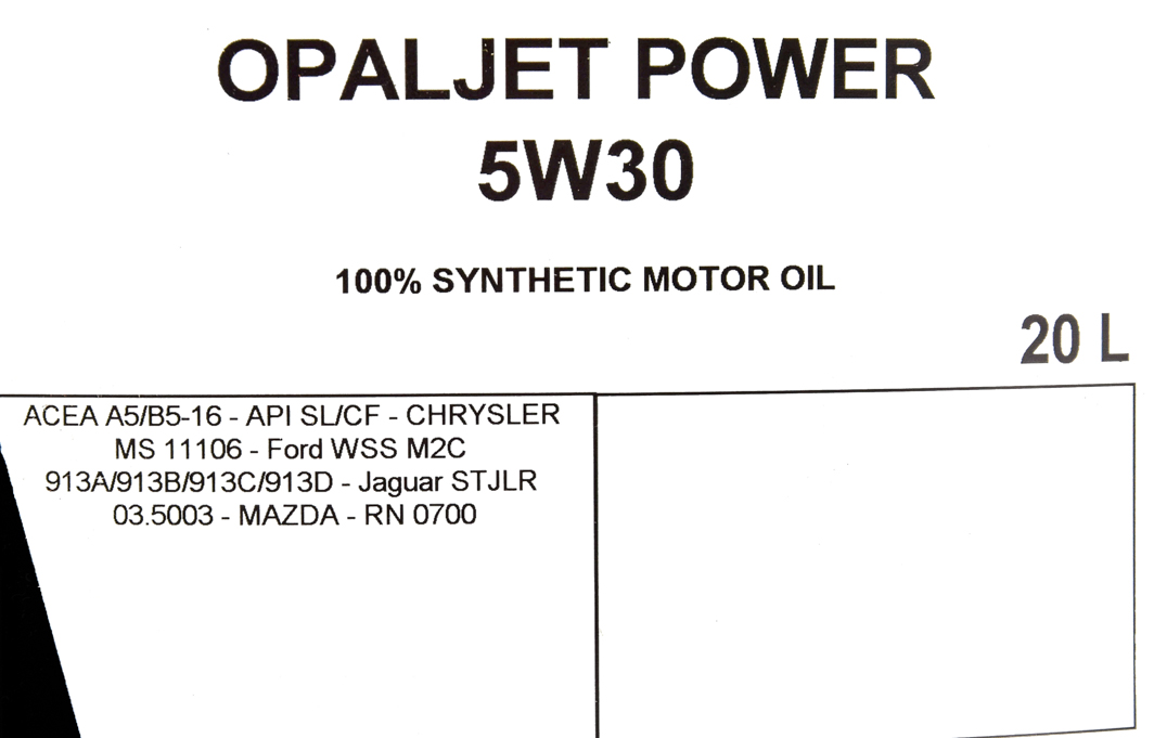 Моторна олива Unil Opaljet Power 5W-30 20 л на Opel Vivaro