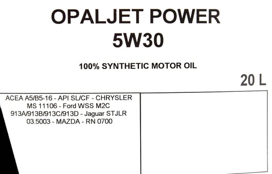 Моторна олива Unil Opaljet Power 5W-30 20 л на Lexus RX