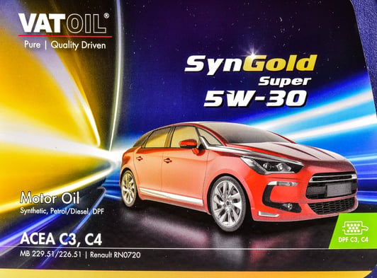 Моторна олива VatOil SynGold Super 5W-30 4 л на Skoda Citigo