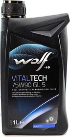 Трансмиссионное масло Wolf VitalTech  GL-5 GL-4 MT-1 75W-90 синтетическое