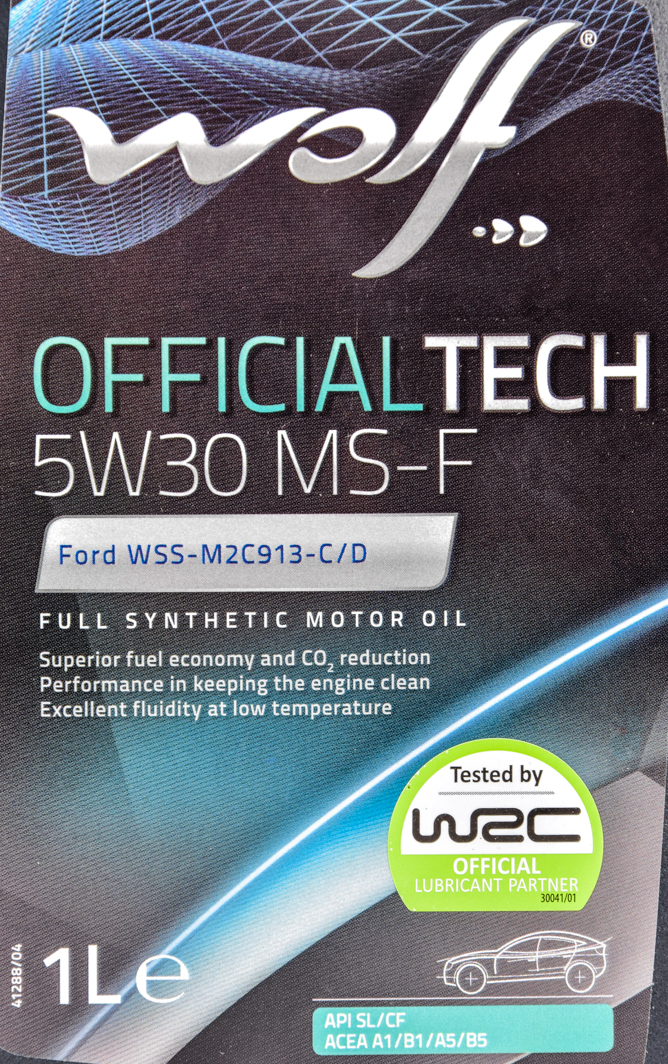 Моторное масло Wolf Officialtech MS-F 5W-30 1 л на Peugeot 107