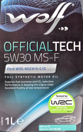 Моторна олива Wolf Officialtech MS-F 5W-30 для Mitsubishi ASX 1 л на Mitsubishi ASX