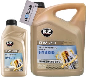 Моторна олива K2 Hybrid 0W-20 синтетична