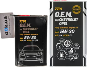 Моторное масло Mannol O.E.M. For Chevrolet Opel (Metal) 5W-30 синтетическое