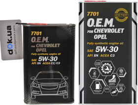 Моторное масло Mannol O.E.M. For Chevrolet Opel (Metal) 5W-30 синтетическое