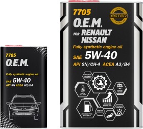 Моторна олива Mannol O.E.M. For Renault Nissan (Metal) 5W-40 синтетична