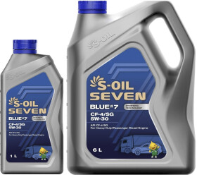 Моторное масло S-Oil Seven Blue #7 CF-4/SG 5W-30 синтетическое