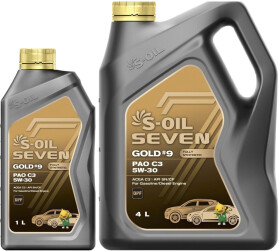 Моторное масло S-Oil Seven Gold #9 PAO C3 5W-30 синтетическое