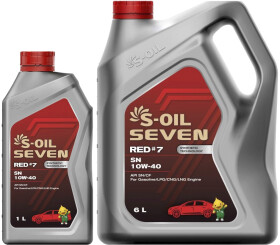 Моторное масло S-Oil Seven Red #7 SN 10W-40 полусинтетическое