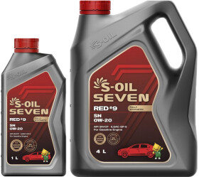 Моторна олива S-Oil Seven Red #9 SN 0W-20 синтетична