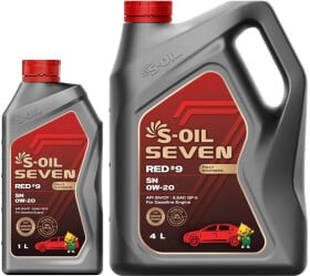Моторное масло S-Oil Seven Red #9 SN 0W-20 синтетическое